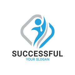 Success People Logo, successful mam logo Template