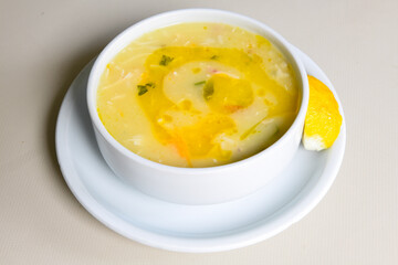 Turkish Traditional Tripe Soup. Iskembe, beyran, kelle paca corbasi.