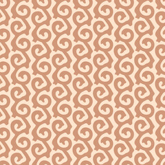 Japanese Curl Vine Vector Seamless Pattern