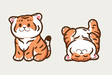 cute tiger vector illustration design