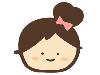 かわいい笑顔の人物／手描きイラスト素材