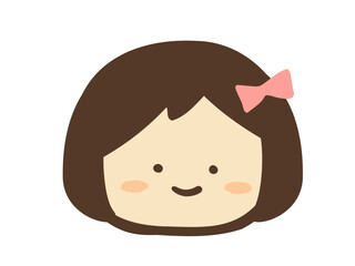 かわいい笑顔の人物／手描きイラスト素材