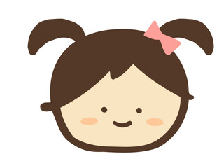 かわいい笑顔の人物／手描きイラスト素材