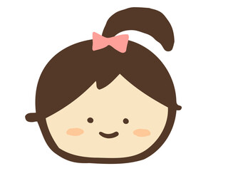 かわいい笑顔の人物／手描きイラスト素材