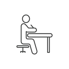 Fototapeta premium Person writing on paper icons symbol vector elements for infographic web