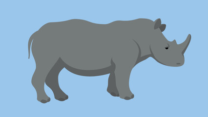 rhinoceros on a blue background
