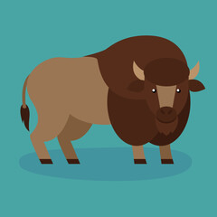 Bison, illustration, vector