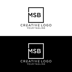 creative letter msb logo design vector