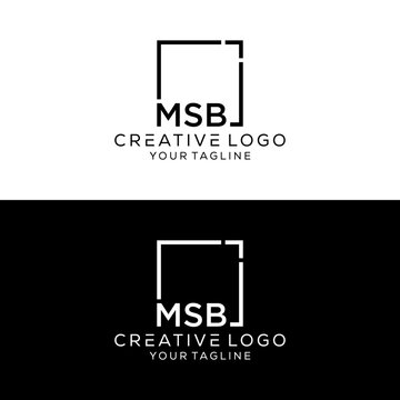 creative letter msb logo design vector
