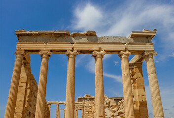 Detal from the acropolis in Athens, Greece