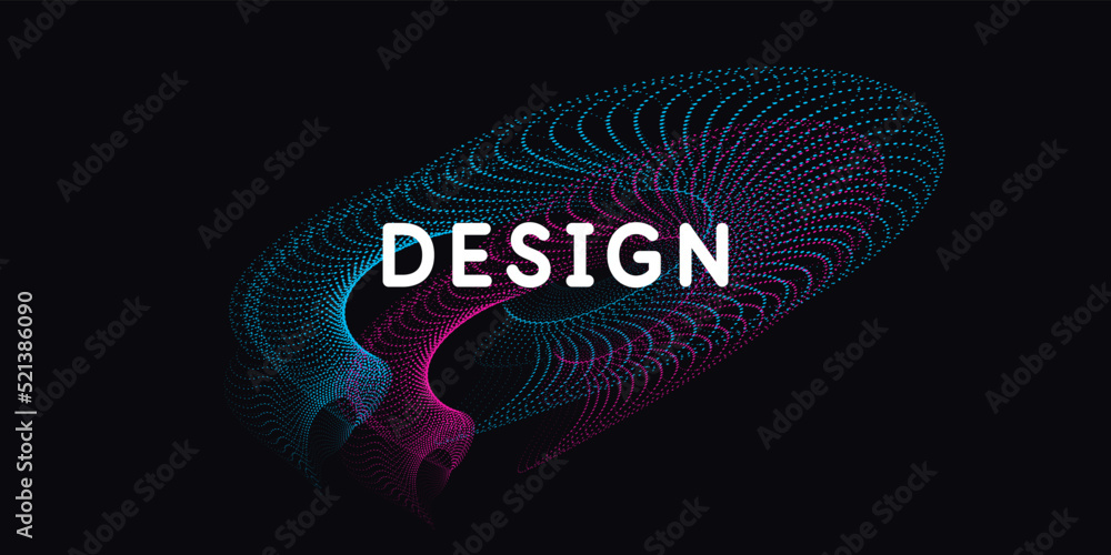 Poster bright abstract background with a dynamic waves of minimalist style. vector illustration
