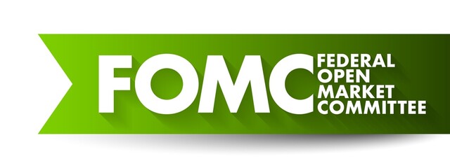 FOMC Federal Open Market Committee acronym - committee within the Federal Reserve System, conducts monetary policy for the U.S. central bank, text concept background