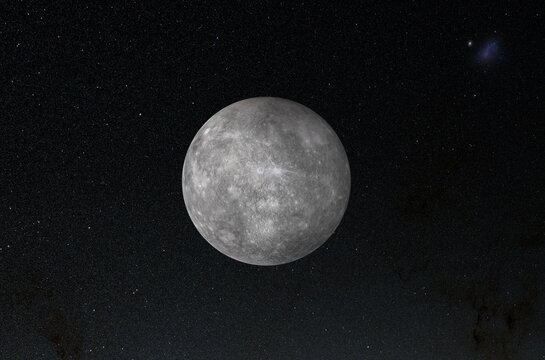 Mercury planet in the solar system - 3d illustration, closeup view