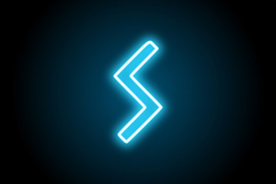 Sowilo sigel viking norse nordic rune glowing neon symbol 