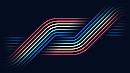 Abstract futuristic retro lines art background