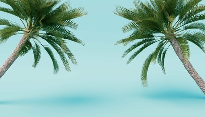 Fototapeta na wymiar Palm tree on a blue background. 3d render
