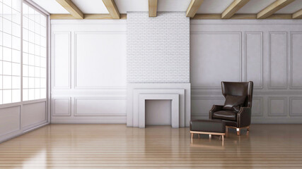 Room interior with Wall Background. 3D rendering ,3D illustration	

