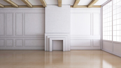 Empty room with Wall Background. 3D illustration, 3D rendering	
