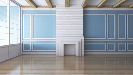 Empty room with Wall Background. 3D illustration, 3D rendering	