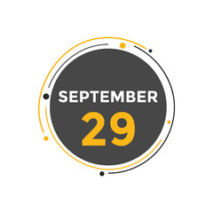 september 29 calendar reminder. 29th september daily calendar icon template. Vector illustration 
