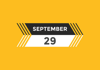 september 29 calendar reminder. 29th september daily calendar icon template. Vector illustration 
