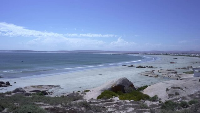 Beautiful view of the sea and the sandy beach in 
Paternoster, Cape Town, South Africa