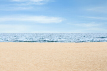 Fototapeta na wymiar Beautiful view of sandy beach near sea