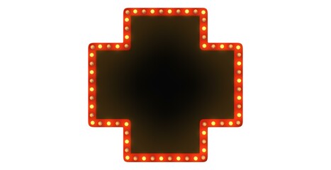 Frame and gold light polygon style on white background. 3d rendering