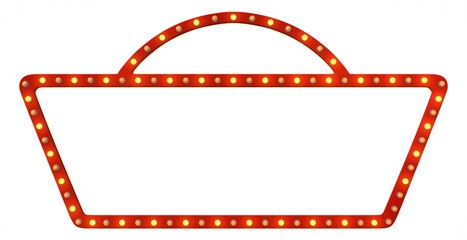 Frame and gold light polygon style on white background. 3d rendering