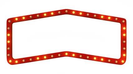 Frame and gold light polygon style on white background. 3d rendering