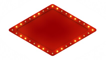 Frame and gold light polygon style on white background. 3d rendering