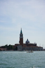 Fototapeta premium Venice Italy Boat old buildings Big boats boat Canals