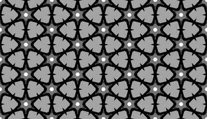 Black flowers ethnic seamless pattern. Perfect for screen background, site backdrop, wrapping paper, wallpaper, textile and surface design.