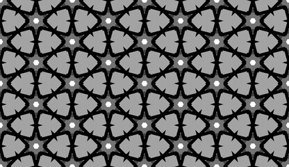 Black flowers ethnic seamless pattern. Perfect for screen background, site backdrop, wrapping paper, wallpaper, textile and surface design.
