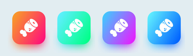 Chicken leg solid icon in square gradient colors. Food and beverage signs vector illustrtaion.