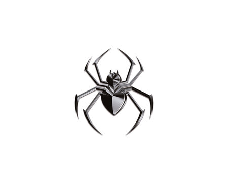 Design der Spinne 3D auf weißem Hintergrund. 