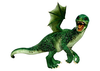 Fototapeta premium 3D Rendering Fairy Tale Dragon on White