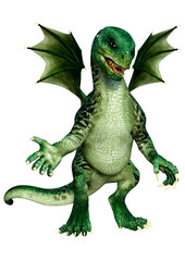 Obraz premium 3D Rendering Fairy Tale Dragon on White