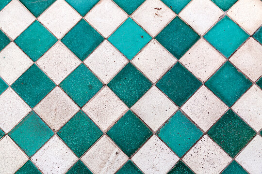 Fragment of glazed Andalusian ceramic tiled wall