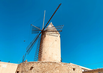 Historic windmill in Palma, Mallorca, Balearic Islands, Spain