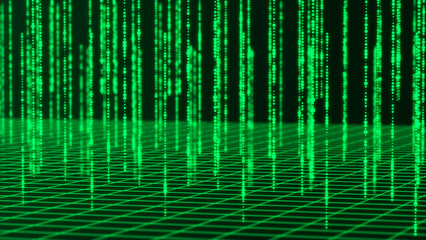 Digital background. Big data. Hacker concept. Abstract matrix. Computer generated many numbers. 3D rendering