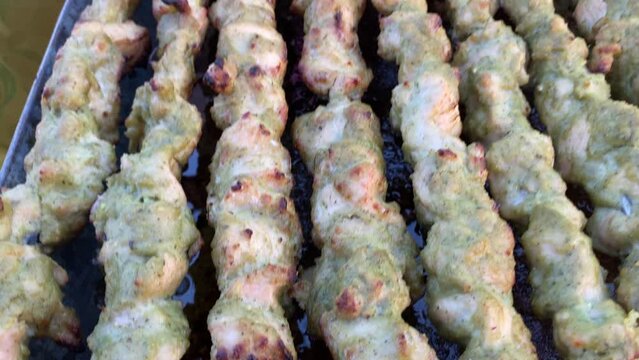 Chicken Malai tikka is being displayed