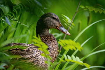 Anas platyrhynchos - Stockenten Weibchen im Grünen