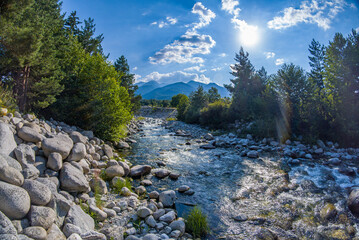 river in mountains - obrazy, fototapety, plakaty