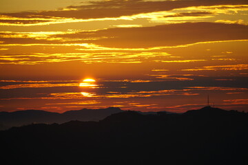 sunset over the mountains
