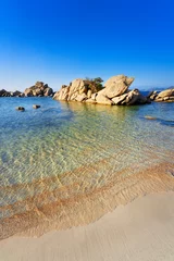 Photo sur Plexiglas Plage de Palombaggia, Corse Vue verticale des rochers à la plage de Palombaggia