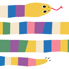 Funny cartoon snake. Childish print. Vector hand drawn illustration. - 521404055