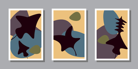 floral illustration template background. colorful leaves banner set.