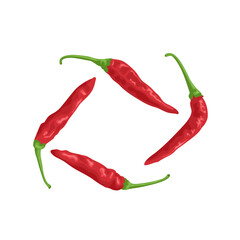Vector illustration of a red chili pepper, isolated on a white background.