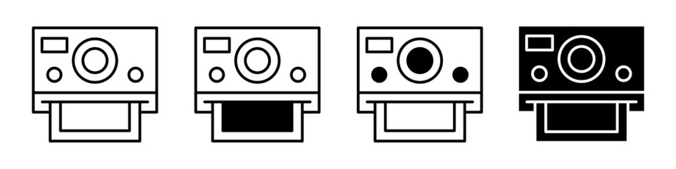 Photo camera icon vector set. Photography studio illustration sign collection. film symbol.